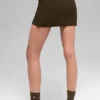 Denim-Strick-High-Waist-Rock – Espresso/Schwarz