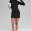 Denim-Strick-High-Waist-Rock – Schwarz/Anthrazit