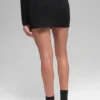 Denim-Strick-High-Waist-Rock – Schwarz/Anthrazit