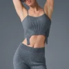 Denim-Strick-Top – Stahlgrau/Anthrazit