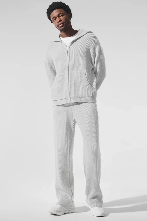 Domain Jogginghose aus Rippstrick – Athletic Heather Grey