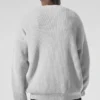 Domain-Pullover mit Rundhalsausschnitt aus Rippstrick – Athletic Heather Grey