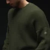 Domain Rib Knit Crew-Pullover – Olivgrün