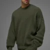 Domain Rib Knit Crew-Pullover – Olivgrün