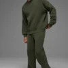 Domain Rib Knit Crew-Pullover – Olivgrün