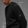 Domain Rib Knit Crew-Pullover – Schwarz
