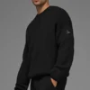Domain Rib Knit Crew-Pullover – Schwarz