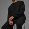 Domain Rib Knit Crew-Pullover – Schwarz