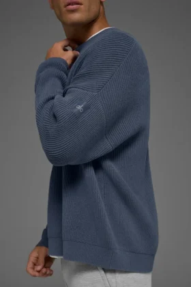Domain Rib Knit Pullover – Bluestone