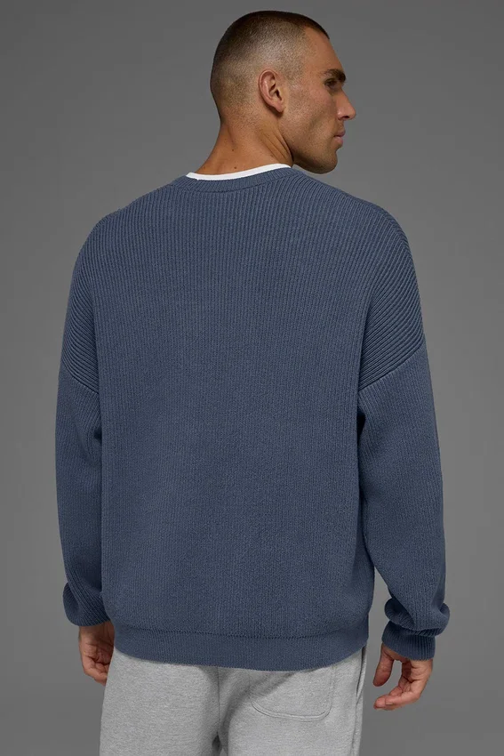 Domain Rib Knit Pullover – Bluestone