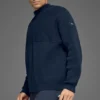 Domain Shift Rib Knit 1/4-Reißverschluss-Pullover – Marineblau