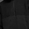 Domain Shift Rib Knit 1/4-Reißverschluss-Pullover – Schwarz