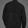 Domain Shift Rib Knit 1/4-Reißverschluss-Pullover – Schwarz