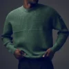Domain Shift Rib Knit Pullover Crew – Clover Green