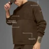 Domain Shift Rib Knit Pullover Crew – Espresso