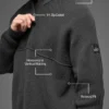 Domain Shift Rib Knit Pullover mit 1/4-Reißverschluss – Anthrazit