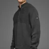 Domain Shift Rib Knit Pullover mit 1/4-Reißverschluss – Anthrazit