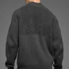 Domain Shift Rib Knit Pullover mit 1/4-Reißverschluss – Anthrazit