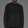 Domain Shift Rippstrick-Pullover mit Rundhalsausschnitt – Schwarz