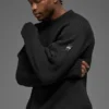 Domain Shift Rippstrick-Pullover mit Rundhalsausschnitt – Schwarz