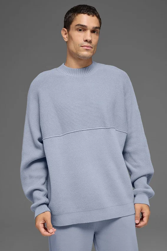 Domain Shift Rippstrick-Pullover mit Rundhalsausschnitt – Winter Frost