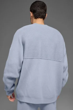 Domain Shift Rippstrick-Pullover mit Rundhalsausschnitt – Winter Frost