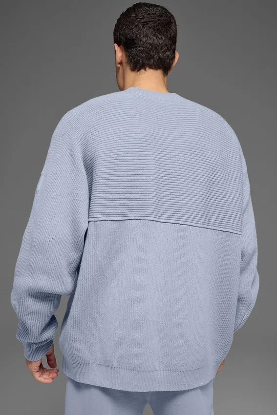 Domain Shift Rippstrick-Pullover mit Rundhalsausschnitt – Winter Frost