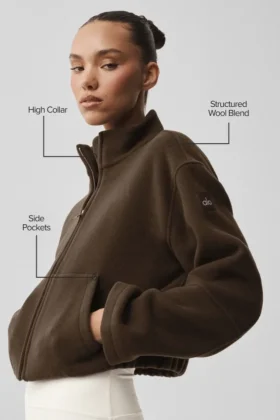 Double-Face-Wolljacke „City Girl“ – Espresso