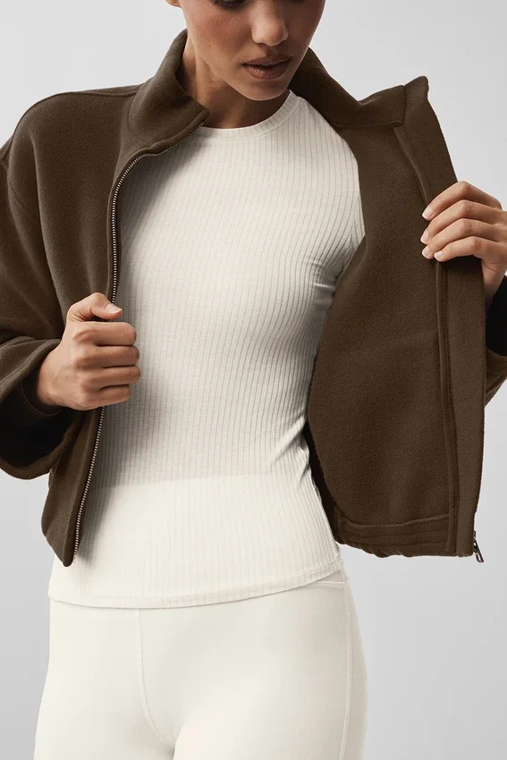 Double-Face-Wolljacke „City Girl“ – Espresso