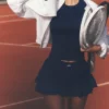 „Double or Nothing“-Tennisrock – Marineblau