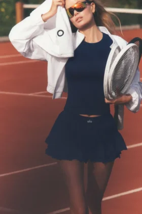 „Double or Nothing“-Tennisrock – Marineblau