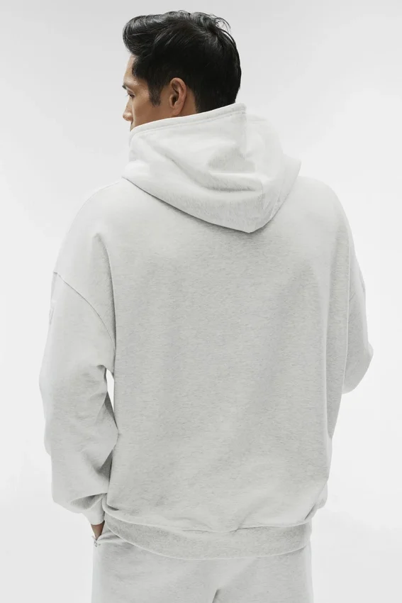 Double Take Hoodie – Weiß meliert