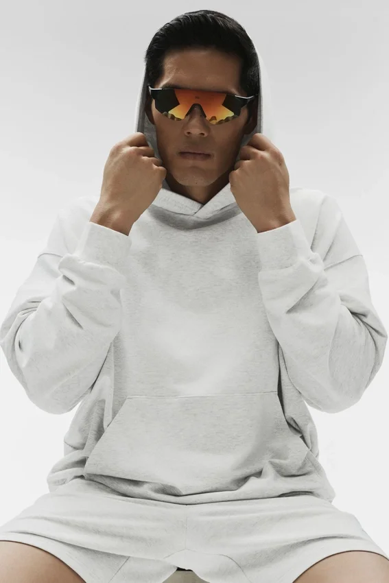 Double Take Hoodie – Weiß meliert