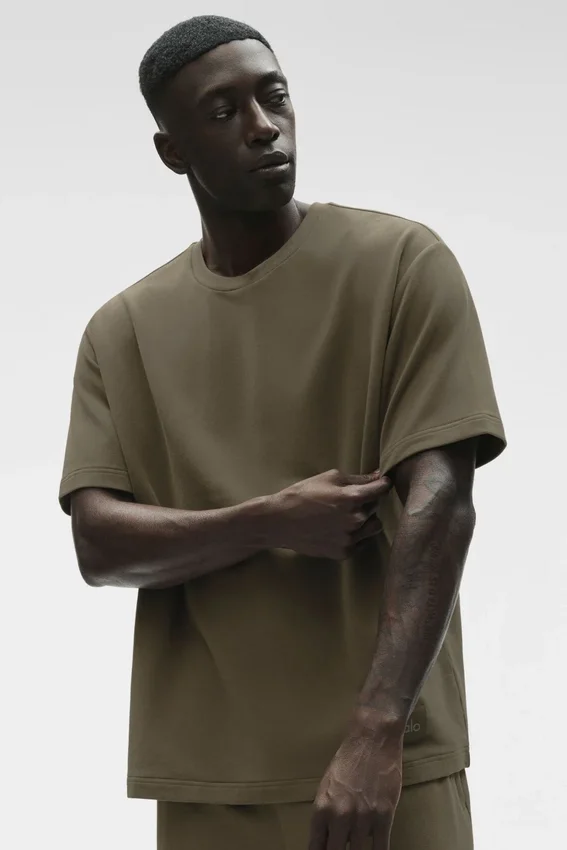 Double Take Kurzarmshirt – Olive Tree