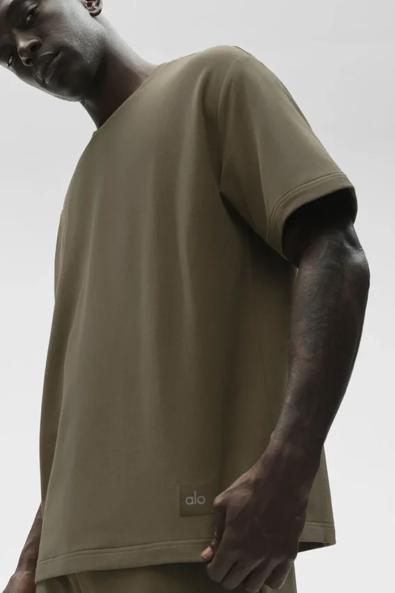 Double Take Kurzarmshirt – Olive Tree