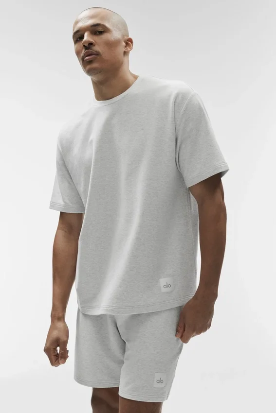 Double Take Kurzarmshirt – Weiß meliert