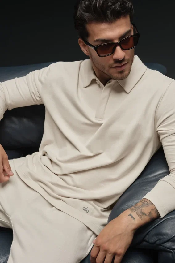 „Double Take“ Langarmshirt – Beige