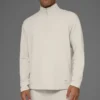 Double Take Langarmshirt mit 1/4-Reißverschluss – Bone