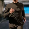 Double Take Langarmshirt mit 1/4-Reißverschluss – Espresso