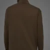 Double Take Langarmshirt mit 1/4-Reißverschluss – Espresso