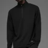 Double Take Langarmshirt mit 1/4-Reißverschluss – Schwarz