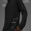 Double Take Langarmshirt mit 1/4-Reißverschluss – Schwarz