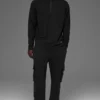 Double Take Langarmshirt mit 1/4-Reißverschluss – Schwarz