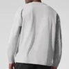 Double Take Langarmshirt mit Rundhalsausschnitt – Athletic Heather Grey