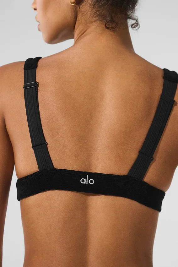 „Dreamer“-BH aus Mikro-Cord – Schwarz