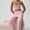 Dreamlight-Hose mit mittlerer Leibhöhe und geradem Schnitt – Vintage-Pink