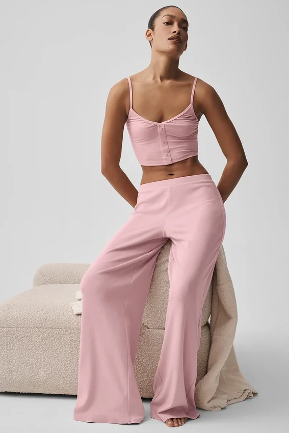Dreamlight-Hose mit mittlerer Leibhöhe und geradem Schnitt – Vintage-Pink