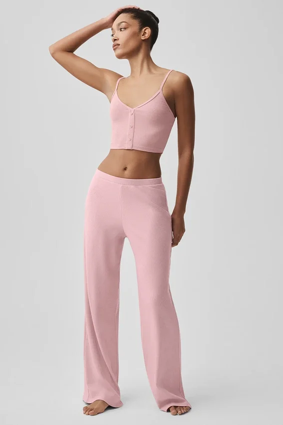 Dreamlight-Hose mit mittlerer Leibhöhe und geradem Schnitt – Vintage-Pink