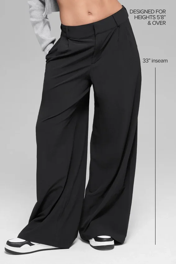 Dreamscape-Hose mit High-Waist (lang) – Schwarz