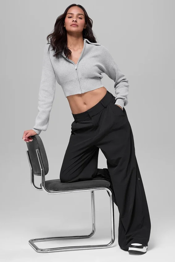 Dreamscape-Hose mit High-Waist (lang) – Schwarz